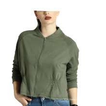 fashion style spring 100% cotton sweatshirt with high neck